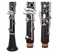 clarinete bajo Clarinete de cuerpo de viento de madera sintético instrumento de clarinete de 17 teclas llave plana paso para jugador profesional principiante