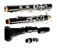 clarinete bajo Clarinete de ébano plateado con llave G de 17 teclas clarinete de actuación profesional instrumento de viento negro melodía plana