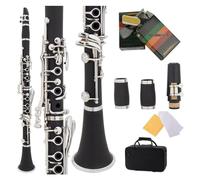 clarinete bajo Clarinete elegante en Sib de 17 teclas instrumento de viento negro clarinete de baquelita
