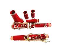 clarinete bajo Clarinete plano B de 17 teclas color tubo rojo instrumento de viento occidental clarinete instrumento de viento clarinete