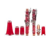 clarinete bajo Clarinete profesional 17 teclas Bb Flat con estuche guantes estuche de caña de tela 10 Uds Cañas Color rojo