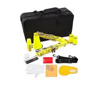 clarinete bajo Clarinete profesional 17 teclas Bb Flat con estuche guantes estuche de tela para cañas 10 Uds Color amarillo