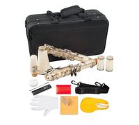 clarinete bajo Clarinete profesional de 17 teclas Bb plano con estuche guantes estuche de caña de tela 10 Uds. cañas de Color blanco ABS + material de cuproníquel
