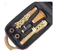 clarinete bajo Clarinete profesional de madera Bb chapado en oro 18 teclas Clarinete fuerte y duradero