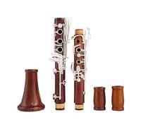 clarinete bajo Clarinete profesional de madera Clarinete de palisandro Bb Teclas plateadas Madera maciza el cuerpo del tubo tiene una larga vida útil 17 teclas