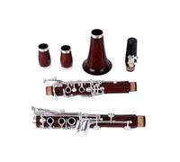 clarinete bajo Clarinete profesional de madera roja Clarinete de palisandro Sib Teclas plateadas(M12)