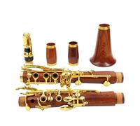 clarinete bajo Clarinete profesional de madera roja Clarinete de palisandro Sib Teclas plateadas Madera maciza Fácil de tocar