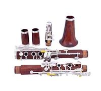 clarinete bajo Clarinete Profesional Madera Roja 18 Teclas Sib Palisandro Plateado