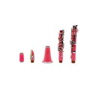 clarinete bajo Clarinete rosa de 17 teclas Bb B tono plano instrumento de viento de madera profesional clarinete de baquelita fácil de mantener
