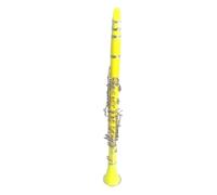 clarinete bajo Formas de juego flexibles de clarinete Bb niquelado de color ABS de 17 teclas(Yellow)
