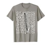 Clarinete bajo Notas Musicales Profesor de Viento Madera Camiseta