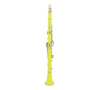 clarinete bajo Prueba de grado de clarinete, cuerpo de ABS en Si bemol, instrumento de clarinete de 17 teclas, rendimiento profesional de viento de madera(Yellow)