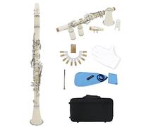 Clarinete Bb Con 17 Llaves Niqueladas, Clarinete Principiante For Estudiantes B-Flat, Incluye Estuche, Lengüetas Y Kit De Limpieza For Clarinete, Material ABS