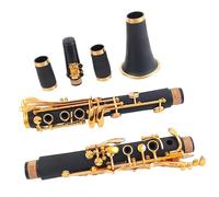 Clarinete Bb lacado oro 17 teclas negro exquisito instrumento cuerpo resina