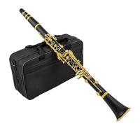 Clarinete Con 17 Teclas En Tono Bb Cuerpo De Resina ABS Lacado Llaves Doradas Con Estuche De Almacenamiento Y Accesorios