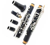 Clarinete con cuerpo de ebonita, instrumento de viento de madera niquelado de 18 teclas Clarinete Profesional