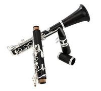 Clarinete Con Llave Chapada En Plata, Cuerpo De Ébano, Cobre Blanco, 17 Teclas B, Clarinete Plano Con Accesorios Clarinete Para Principiantes