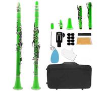 Clarinete De Color De 17 Teclas En Sib Instrumento De Viento Madera Profesional Juego De Baquelita Para Principiantes Instrumentos Musicales Para(Green)