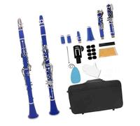 Clarinete De Color De 17 Teclas En Sib Instrumento De Viento Madera Profesional Juego De Baquelita Para Principiantes Instrumentos Musicales Para(Blue)