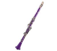 Clarinete de cuerpo de plástico púrpura Bb instrumento de viento de madera de 17 teclas niquelado de cobre blanco Clarinete Profesional