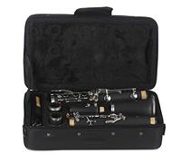 Clarinete de ebonita negra, 17 teclas Bb, clarinete plano B for estudiantes principiantes, con estuche, material de ebonita, clarinete Bb de ebonita profesional