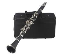 Clarinete de ebonita negra, 17 teclas Bb, clarinete plano B for estudiantes principiantes, con estuche, material de ebonita, clarinete Bb de ebonita profesional