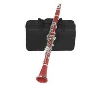 Clarinete de resina ABS multicolor de 17 teclas instrumento de viento madera profesional en clave Bb B con piezas de caja de lengüeta Tocando Clarinete(Red)