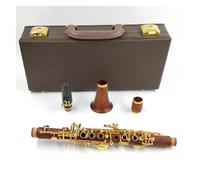 Clarinete De Tono Eb Con Cuerpo De Secoya 17 Teclas Clarinete Chapado En Oro/plata Con Accesorios(Color:Gold)