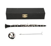Clarinete en Miniatura, Clarinete Negro con Soporte y Estuche Instrumento Musical Réplica en Miniatura Modelo de Casa de Muñecas