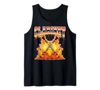 Clarinete Instrumento Clarinetist Flames 90s Bootleg Style Camiseta sin Mangas
