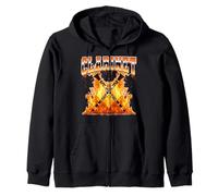 Clarinete Instrumento Clarinetist Flames 90s Bootleg Style Sudadera con Capucha