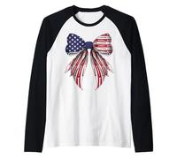 Clarinete Instrumento Clarinetista 4 de Julio Bandera Americana Camiseta Manga Raglan