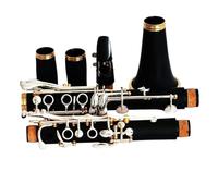 clarinete miniatura Clarinete Bb de columna chapada en oro con llave chapada en plata de baquelita clarinete de baquelita en tono BB con llave plateada de 17 teclas