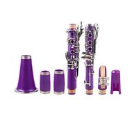 clarinete miniatura Clarinete profesional 17 teclas Bb plano con estuche guantes estuche de tela para cañas 10 Uds Color púrpura