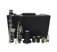 clarinete miniatura Clarinetes de tono Clarinete profesional Teclas plateadas 17 teclas con estuche Boquilla calidad de sonido duradera.