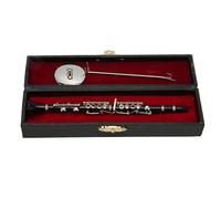 Clarinete negro en miniatura, modelo de mini clarinete realista con estuche y soporte, instrumento musical de 16 cm, adorno de casa de muñecas, decoración del hogar para escritorio