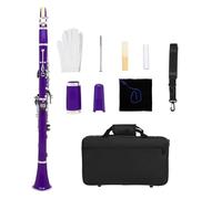 Clarinete plano B de 17 teclas con botón chapado con estuche para clarinetes, instrumentos musicales para principiantes, tubo de baquelita plano B