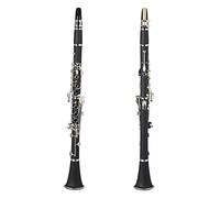 Clarinete Plano En Sib Con Llaves Plateadas De Baquelita Negra Con Estuche De Transporte Paño De Limpieza De Caña Clarinetes
