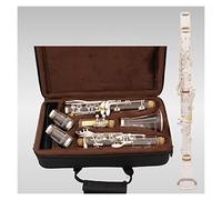 Clarinete Plateado Plateado Chapado En Oro BB Clarinet Acrílico Tubo Transparente Cuerpo Excelente Timbre Clarinete Profesional (Color : Silver plated)