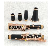 clarinete Principiante Bb Clarinete Rose Gold 17 Keys Sib Black Clarinete Instrumento Musical (Color : 02)