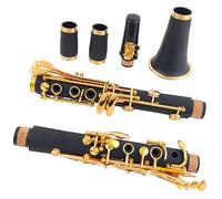 clarinete Principiante Bb Clarinete Rose Gold 17 Keys Sib Black Clarinete Instrumento Musical (Color : 01)