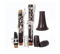 Clarinete Profesional Clarinete De Ébano De Concierto De Estilo Francés Tono Bb 17 Teclas De Cobre Bañadas En Plata Cuerpo De Madera Maciza