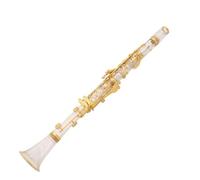 Clarinete Profesional Clarinete En Tono Bb De 17 Teclas, Cuerpo De Tubo Transparente Acrílico, Clarinete Con Llaves Chapadas En Plata/oro Con Estuche (Color : Gold)