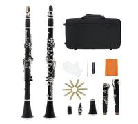 clarinete profesional Clarinete Sib Negro Clarinete De 17 Teclas Y 6 Anillos Con Kit De Clarinete Piezas De Caña Para Principiantes Práctica De Juego