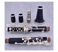 Clarinete profesional de ébano BB 18 teclas cobre plateado madera maciza Sib Klarnet M112