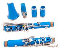 Clarinete Set Clarinete BB 17 Teclas Clarinete Azul con Caja Material De Resina
