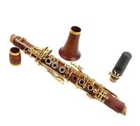 Clarinete Set Clarinete Mib Tono Redwood Teclas chapadas en oro Teclas plateadas (Color : Gold plated keys)