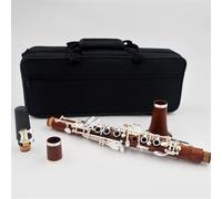 Clarinete Set Clarinete Mib Tono Redwood Teclas chapadas en oro Teclas plateadas (Color : Silver plated keys)