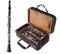 Clarinete SIB Clarinete BB 17 Teclas Material ABS Amplia Gama De Tonos con Uso De Herramientas Y 2 Barriles Reemplazables(Black)