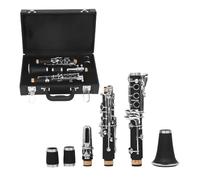 Clarinete Sib Clarinete C Key Cuerpo De Baquelita 17 Teclas Clarinete Negro Plateado Con Estuche De Cuero Juego De Metal